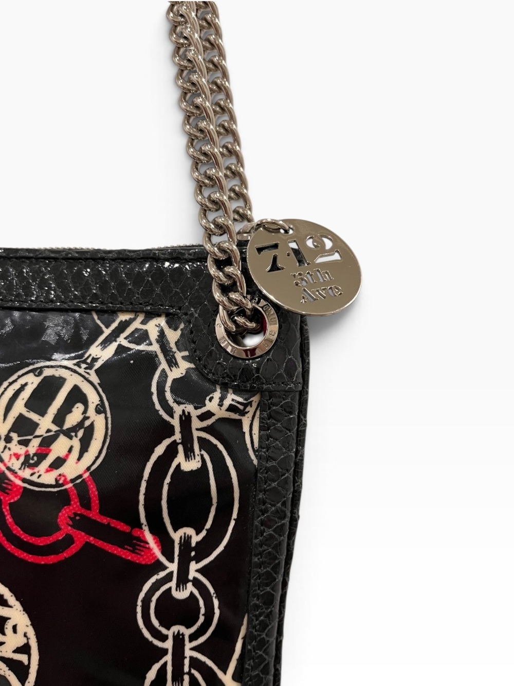 Henri Bendel "712" Fifth Avenue Graffiti Chain Strap Bag NWOT - Picture 2 of 8